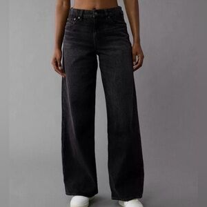 Women’s American Eagle Charcoal Dark Gray Strigid Ultra High Rise Wide Leg Jeans